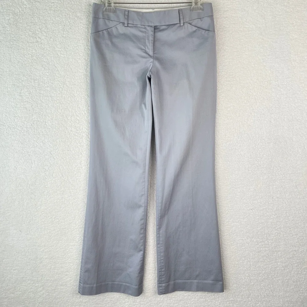 Express Editor Dress Pants Womens 4R Blue Gray Bootcut Mid Rise Work Trousers